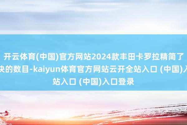 开云体育(中国)官方网站2024款丰田卡罗拉精简了1.5L版块的数目-kaiyun体育官方网站云开全站入口 (中国)入口登录