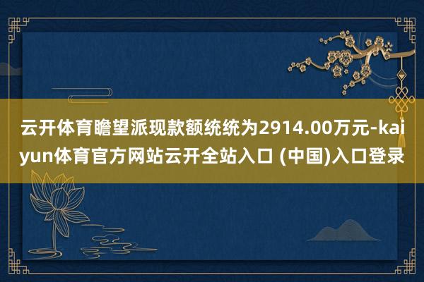 云开体育瞻望派现款额统统为2914.00万元-kaiyun体育官方网站云开全站入口 (中国)入口登录