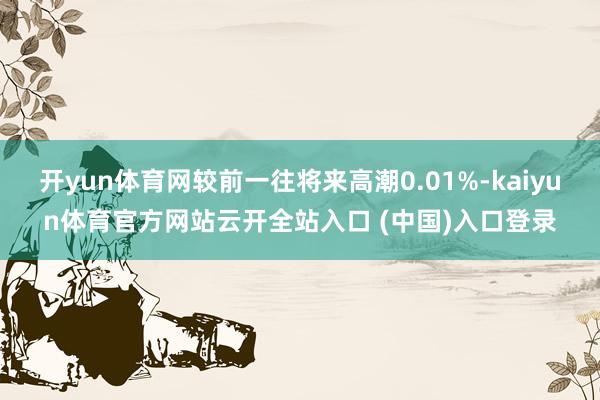 开yun体育网较前一往将来高潮0.01%-kaiyun体育官方网站云开全站入口 (中国)入口登录