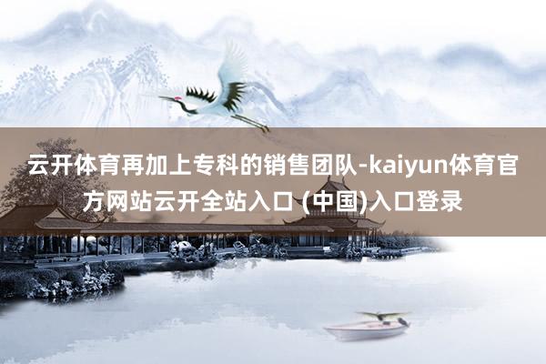 云开体育再加上专科的销售团队-kaiyun体育官方网站云开全站入口 (中国)入口登录