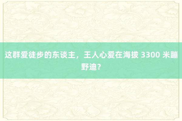 这群爱徒步的东谈主，王人心爱在海拔 3300 米蹦野迪？