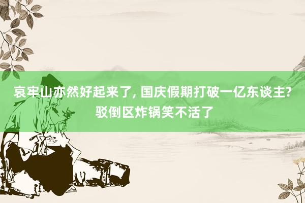 哀牢山亦然好起来了, 国庆假期打破一亿东谈主? 驳倒区炸锅笑不活了