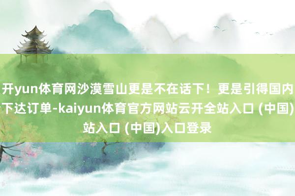 开yun体育网沙漠雪山更是不在话下！更是引得国内多家国企下达订单-kaiyun体育官方网站云开全站入口 (中国)入口登录