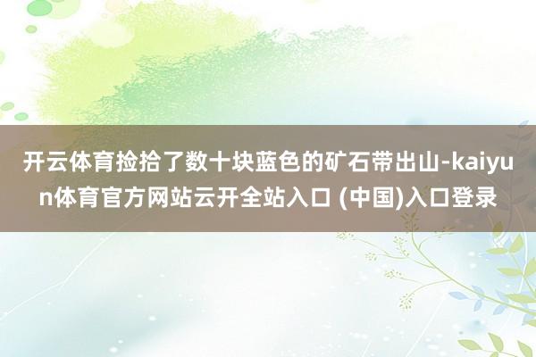 开云体育捡拾了数十块蓝色的矿石带出山-kaiyun体育官方网站云开全站入口 (中国)入口登录