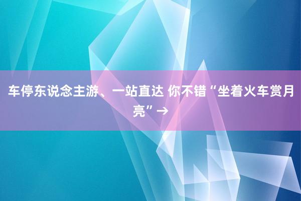 车停东说念主游、一站直达 你不错“坐着火车赏月亮”→